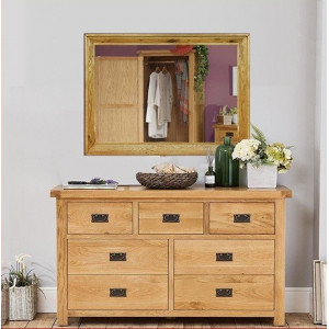 Rustic Oak : Tủ 7 Ngăn Kéo Và Gương 70 x 90cm